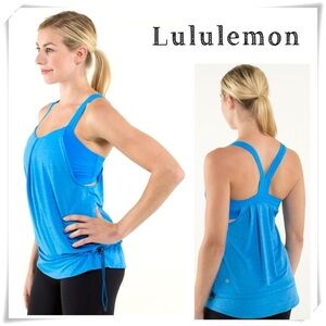 Lululemon Rest Less Bra Drawing Waist Tank Blue